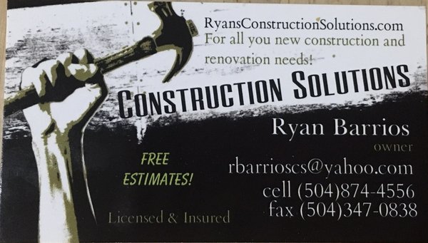 Ryan’s Construction Solutions Logo
