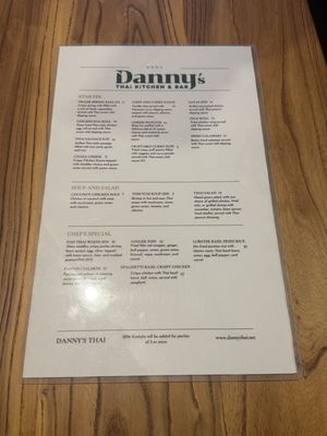 Menu photo 1 Danny's Thai Kitchen and Bar Atlanta, GA Menu photo 1 Danny's Thai Kitchen and Bar Atlanta, GA