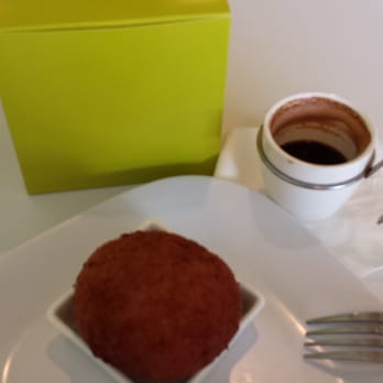Azucar - Papas rellenos (stuffed potato sphere) with an espresso. Photo taken 01/08/14. - Bakeries Near Me - Ocean Beach, California