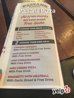 Menu photo 3 Paisans Pizzeria Brookfield, IL