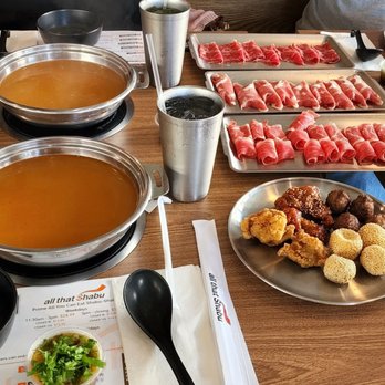 All That Shabu - Thin sliced meats, with my spicy beef broth. - Buffets Near Me - Alhambra, California All That Shabu - Thin sliced meats, with my spicy beef broth. - Buffets Near Me - Alhambra, California