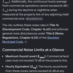 decibel level and municipal code