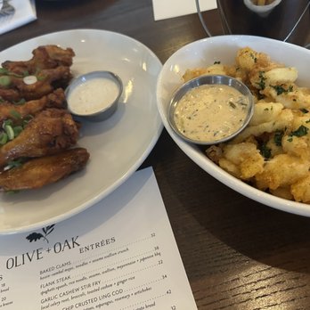 Olive + Oak - Chicken wings and cheese curds - Wine Bars Near Me - Saint Louis, Missouri Olive + Oak - Chicken wings and cheese curds - Wine Bars Near Me - Saint Louis, Missouri