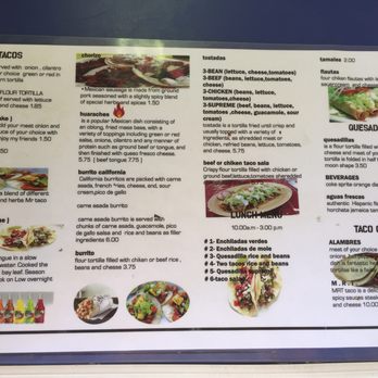 MR TACO - Menu (1 of 2) - Tex-Mex Near Me - Meridian, Mississippi