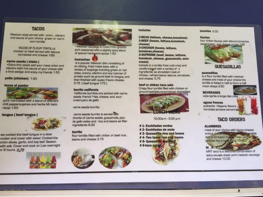 Menu photo 4 MR TACO Meridian, MS