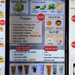 Drink menu