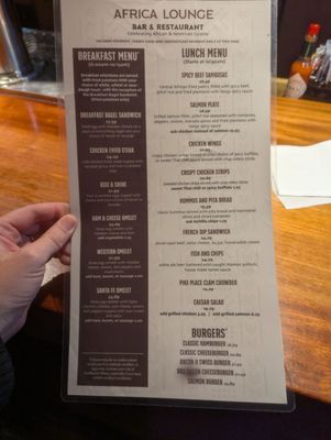 Menu photo 2 Africa Lounge SeaTac, WA