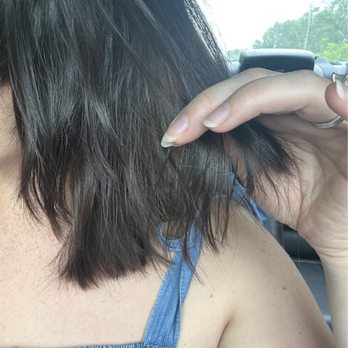 Great Clips - you can see the horrendously uneven layers and the GIANT chunk of longer hair in the front??????? - Hair Salons Near Me - Wesley Chapel, Florida