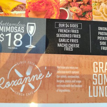 Roxanne's Cafe - Menu. - Coffee & Tea Near Me - Ridgecrest, California