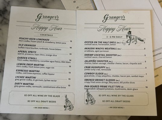Menu photo 1 Granger's Houston, TX Menu photo 1 Granger's Houston, TX