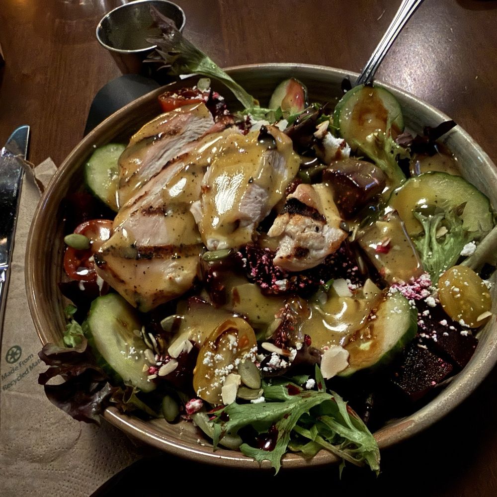 Steamworks - Beet salad with grilled chicken - Burgers Near Me - North Vancouver, British Columbia