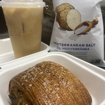 Sebastian Coffeehouse - Truffle, mushroom, and cheese pain suisse, an iced caramel latte with almond milk, and chips - Coffee & Tea Near Me - Cincinnati, Ohio Sebastian Coffeehouse - Truffle, mushroom, and cheese pain suisse, an iced caramel latte with almond milk, and chips - Coffee & Tea Near Me - Cincinnati, Ohio