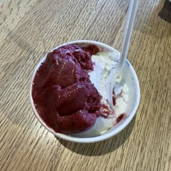 Blackberry sorbet & vegan coconut