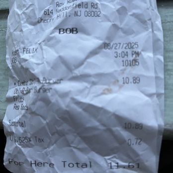 Roy Rogers - My receipt for that epic  meal! - Fast Food Near Me - Cherry Hill Township, New Jersey