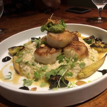 Different Pointe of View - Pan Seared Diver Scallops with sweet corn risotto - New American Near Me - Phoenix, Arizona Different Pointe of View - Pan Seared Diver Scallops with sweet corn risotto - New American Near Me - Phoenix, Arizona