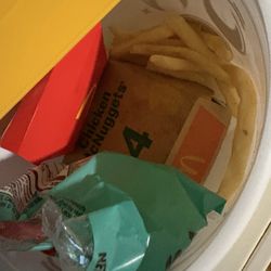 McDonald's - Chicken nugget happy meal with apples instead of extra fries in the boo bucket as well