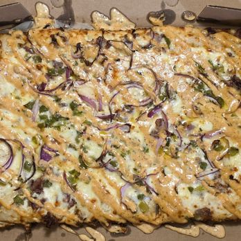 One Pie Pizza - QTR Sheet (6 slice) Steak Hoagie Pizza (Nov. 2025 Pizza of the Month) - Pizza Near Me - West Seneca, New York One Pie Pizza - QTR Sheet (6 slice) Steak Hoagie Pizza (Nov. 2025 Pizza of the Month) - Pizza Near Me - West Seneca, New York