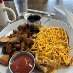 Savory Waffles with house potatoes
