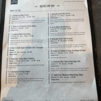 Brew City Burgers - Beer menu (Nov 2025) - Burgers Near Me - Gilroy, California