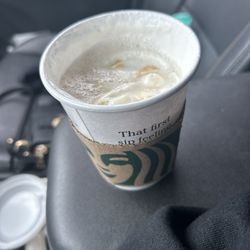 Starbucks - Luke warm Carmel macchiato filled 4/'s of the way.  Last time it tasted like cardboard.  Worse Starbucks