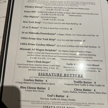 Gorats Steak House - Menu - Steakhouses Near Me - Omaha, Nebraska