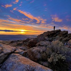 Utah State of - Sunset at the top of Buffalo Point trail on Antelope Island - best sunsets I've ever seen!!