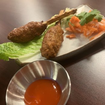 VinBun Vietnamese Bistro - Appetizers chao Tom ( minced shrimp on lemongrass stick) - Vietnamese Near Me - Middletown, Kentucky VinBun Vietnamese Bistro - Appetizers chao Tom ( minced shrimp on lemongrass stick) - Vietnamese Near Me - Middletown, Kentucky