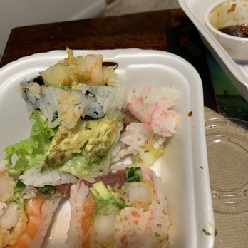 Sushi Katsu - brown smashed avacado smashed roll soggy tempura shrimp - Sushi Bars Near Me - Aurora, Colorado