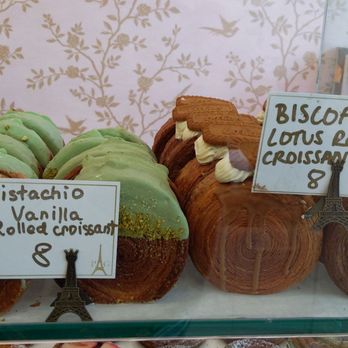 Paris En Rose - Pistachio Vanilla Rolled Croissant. Biscoff Lotus Rolled Croissant. - Cafes Near Me - Del Mar, California Paris En Rose - Pistachio Vanilla Rolled Croissant. Biscoff Lotus Rolled Croissant. - Cafes Near Me - Del Mar, California