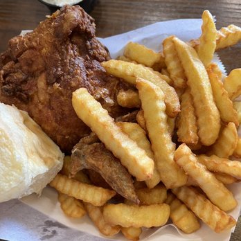 Theo's Kitchen - 2 piece, fries with side of tzatziki. - Greek Near Me - Orlando, Florida