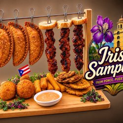 La Casa De Iris Puerto Rican Food - One of the best sellers ( Iris sampler ) named after my Mom born and raised in Ponce