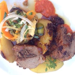Le Carnot Set - Lamb with a tapenade, red wine sauce, and a sabayon d'agrumes (veggies with a citrus bake...so good!!)
