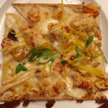 Seasons 52 - Close up of the lobster & mozzarella flatbread. - New American Near Me - Edison, New Jersey Seasons 52 - Close up of the lobster & mozzarella flatbread. - New American Near Me - Edison, New Jersey