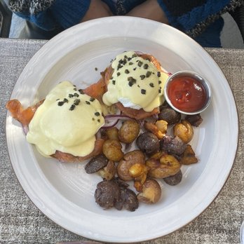 Corkfire Kitchen - Smoked Salmon Benedict* - New American Near Me - Temecula, California