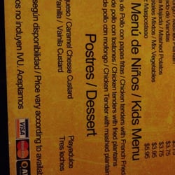 Rest. Paseo Playero - Menu