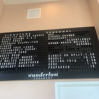 Wanderlust Creamery - menu-- they have seasonal ones as well - Ice Cream & Frozen Yogurt Near Me - Irvine, California Wanderlust Creamery - menu-- they have seasonal ones as well - Ice Cream & Frozen Yogurt Near Me - Irvine, California