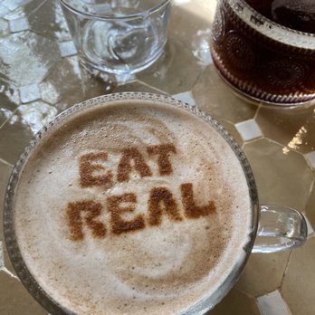 Eat Real Cafe - hot chai tea with almond milk - Cafes Near Me - Newhall, California Eat Real Cafe - hot chai tea with almond milk - Cafes Near Me - Newhall, California