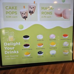Toppings menu Toppings menu