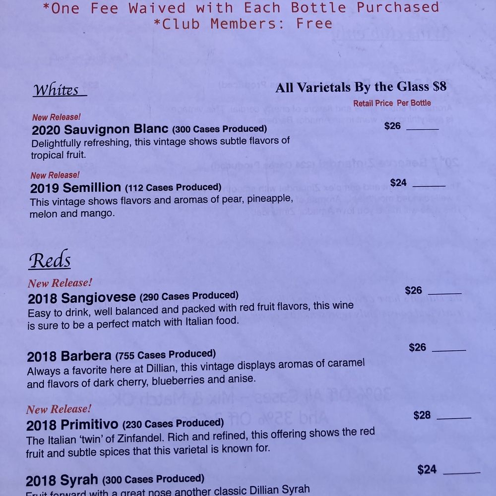 Great wine sample selection! Our party of 3 bought 4 bottles and had our wine tasting fee waived which was great.