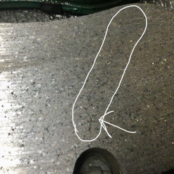 Performance Imports - Identified cracks in front brake pad of non-OEM replacements installed by another service center.  This pad is only 2 weeks old. - Auto Repair Near Me - Danbury, Connecticut