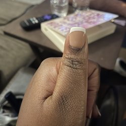 Uneven lines. Ultimately no precision in my nails at all.