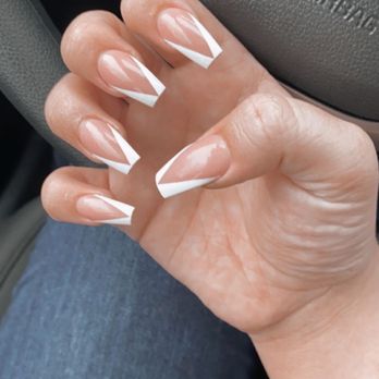 Amazing Nails Spa SC - V-shaped French acrylics - Nail Salons Near Me - Mount Pleasant, South Carolina