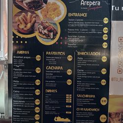 Arepera - The menu