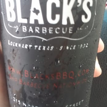 Black's Barbecue Lockhart - The cups you get for your drinks are plastic, I kept mine as a souvenir. The drinks are bottomless. - Barbeque Near Me - Lockhart, Texas Black's Barbecue Lockhart - The cups you get for your drinks are plastic, I kept mine as a souvenir. The drinks are bottomless. - Barbeque Near Me - Lockhart, Texas