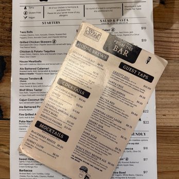 Wolf Creek Restaurant & Brewing Co. - Menu - American Near Me - Valencia, California