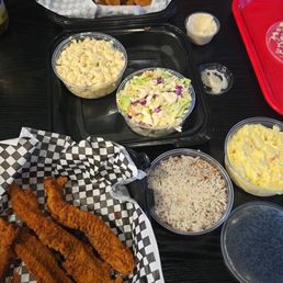 We ordered the 3 fish and 5 shrimps 4 Cajun catfish filet dinner We ordered the 3 fish and 5 shrimps 4 Cajun catfish filet dinner