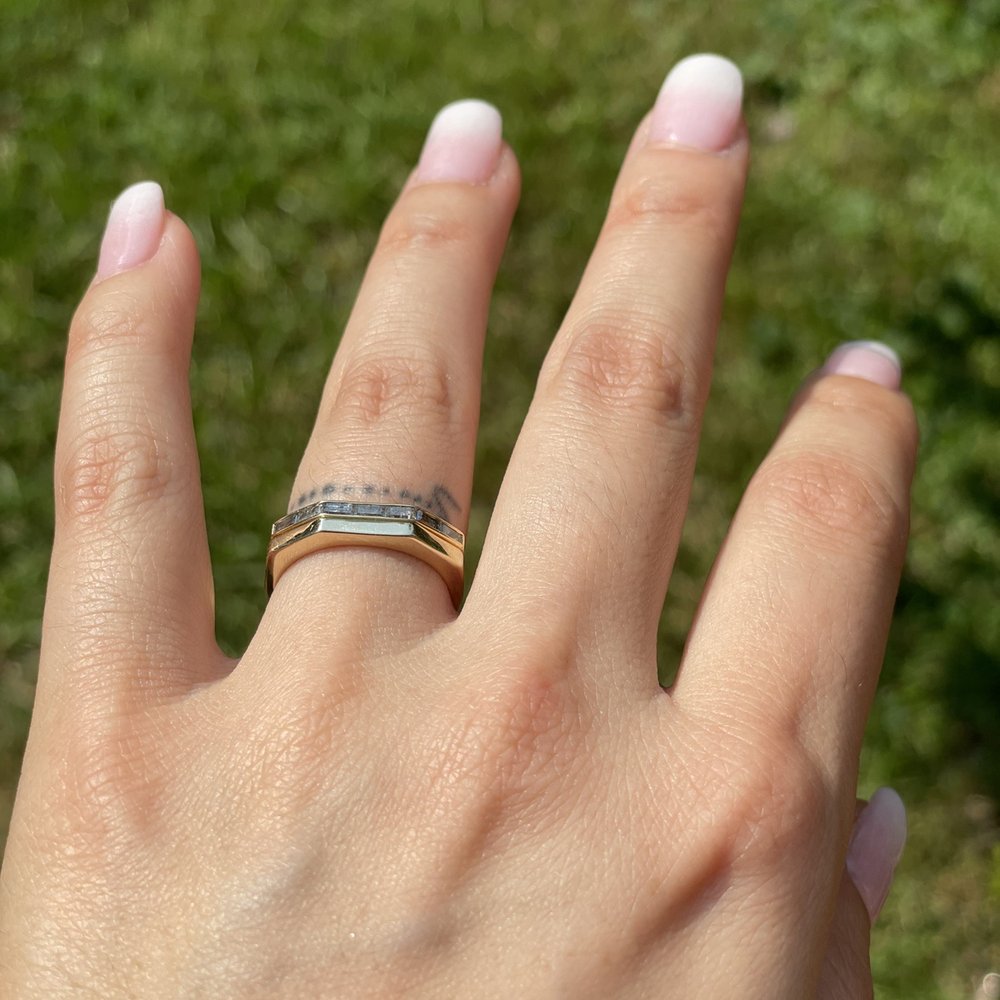 Best Jewelers - Gold wedding band on bottom custom made by Best Jewelers - Jewelry Near Me - Havertown, Pennsylvania Best Jewelers - Gold wedding band on bottom custom made by Best Jewelers - Jewelry Near Me - Havertown, Pennsylvania