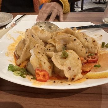 Blissful Noodle - Dumplings with sesame spicy sauce (lamb). Super delicious!!! - Noodles Near Me - Burlingame, California Blissful Noodle - Dumplings with sesame spicy sauce (lamb). Super delicious!!! - Noodles Near Me - Burlingame, California