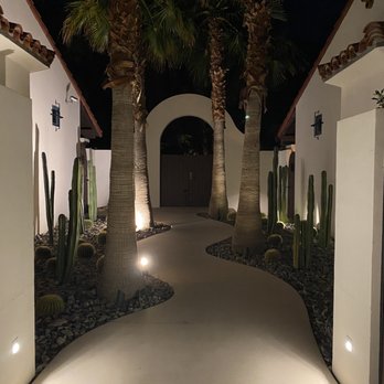 La Serena Villas - Another Walkway at Night - Hotels Near Me - Palm Springs, California La Serena Villas - Another Walkway at Night - Hotels Near Me - Palm Springs, California