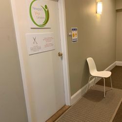 Men's Hair of Newport - Waiting area. Shared space with Newport Yoga Lessons. Private customized lessons for beginners.